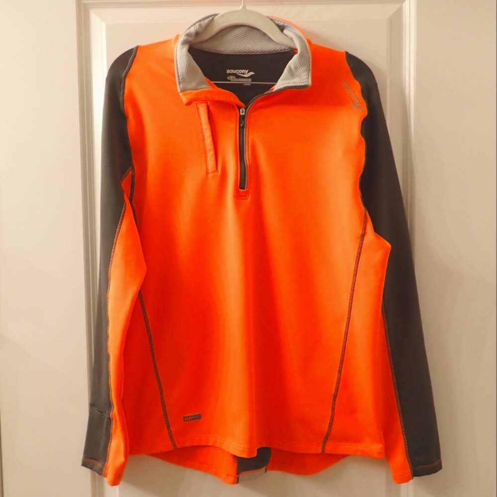 Saucony ViziPro 1/4 Zip Mock Neck Running Shirt - Men's M